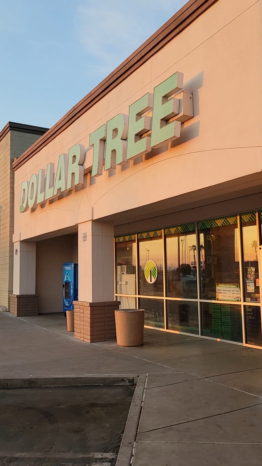 Dollar Tree storefront and clean windows at Gila Valley Plaza